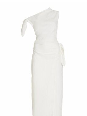 sir the label asymmetrical dress Clemence ONE Shoulder MIDI DRESS, Ivory / 0 by Size:M / 6 One shoulder Midi length Tulle prom dresses Sir The Label -